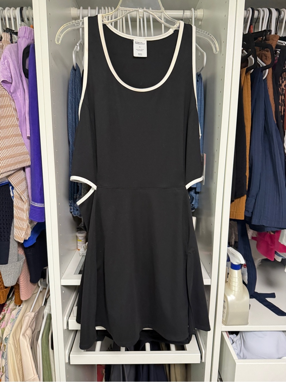 Sports Illustrated Black Athletic Dress with White Trim